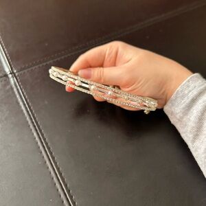 Silver Rhinestone Choker Necklace -sold as is, some tarnishing on clasp